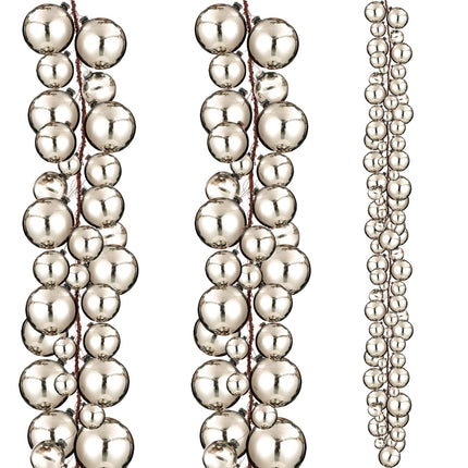 2 Pcs 6 ft Christmas Ball Ornament Garland, Champagne Gold