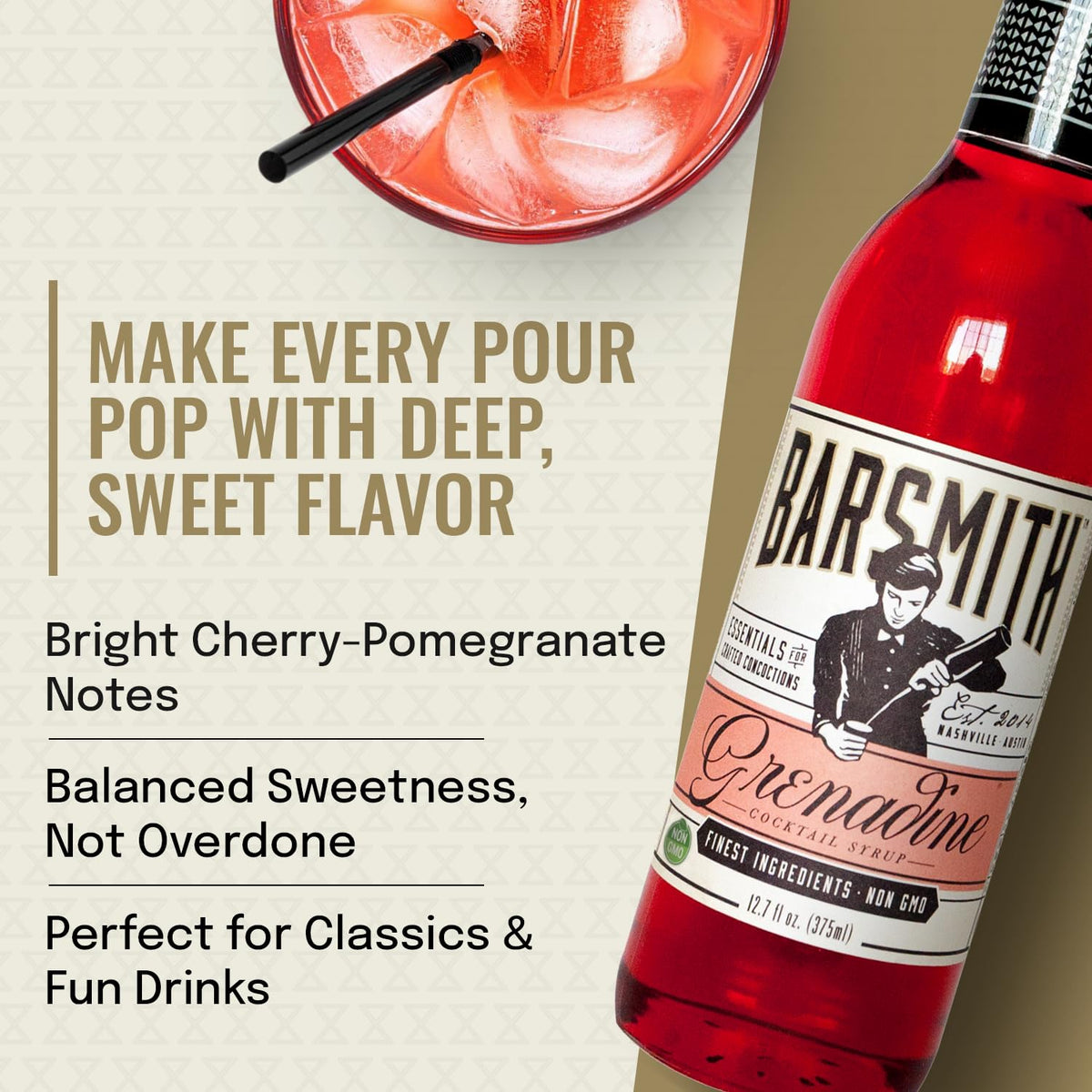 Grenadine Syrup Cocktail Mixer, 12.7 oz - photo 4
