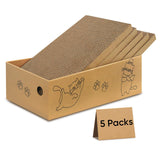 Cat Scratcher, 5 Packs in 1 Cardboard Box Cat Scratching Pad, Large