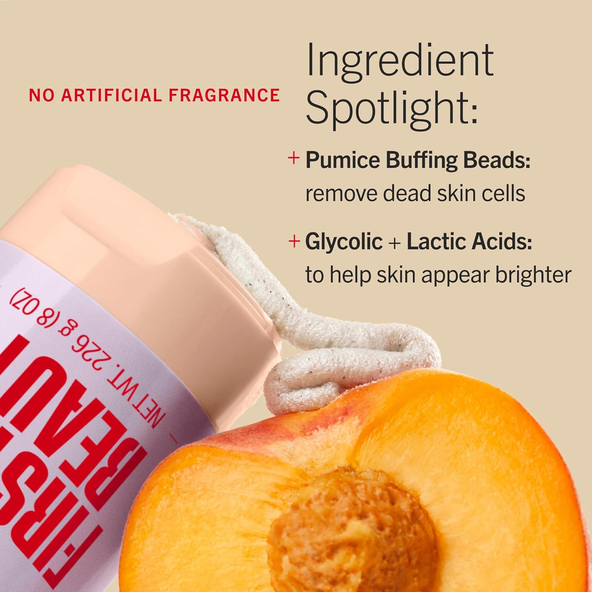 Body Scrub with 10% AHA, Fresh Peach, 8 oz - photo 4