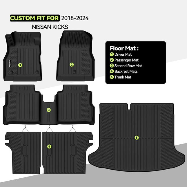 All-Weather TPE Floor Mat Set for 2027 Telluride Gas 7-Seat Bucket Seat Models