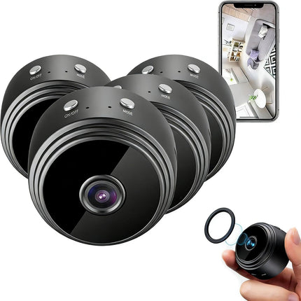 Hidden Camera 4 Packs, 1080P HD WiFi Home Indoor Outdoor Camera for Baby/Pet/Nanny, 2026 Mini Camera Remote Viewing for Security with iOS,Android Phone APP(Video Only)