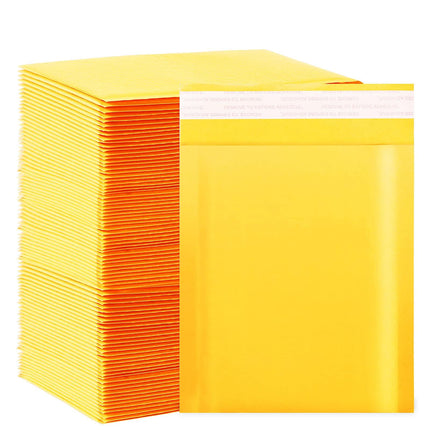 Kraft Bubble Mailers 8.5x11 Inch 50 Pcs,Small Self-Sealing Mail Shipping Bags,Yellow Padded Envelopes #2