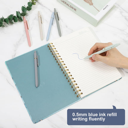 Gel Pens,6 Pcs 0.5mm Retractable Quick Dry Blue Ink Pens