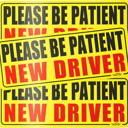 JUSTTOP New Driver Magnet for Car, Please Be Patient Student Driver, 3Pcs New Driver Magnet Safety Warning Magnetic Reflective Rookie Driver Bumper Sticker,Car Exterior Accessories