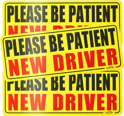 New Driver Magnet for Car, Please Be Patient Student Driver, 3Pcs New Driver Magnet Safety Warning Magnetic Reflective