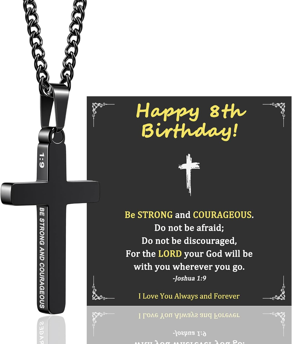Cross Necklace, First Communion Gifts 8th 9th 13th Birthday Gifts for Toddler Kids Teen Boys Girls, Baptism Gift