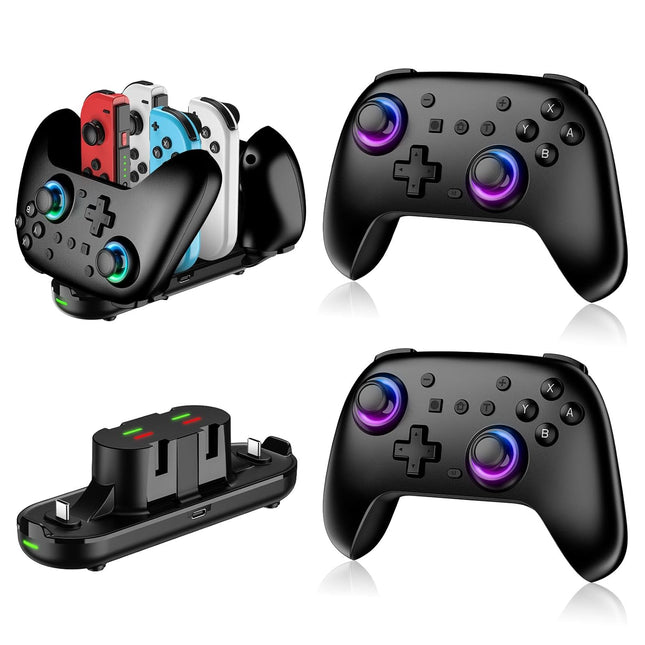 Switch Controllers 2 Pack with Charging Dock, Switch 2 Controller for Nintendo Switch/Switch 2/Lite/OLED, Wireless