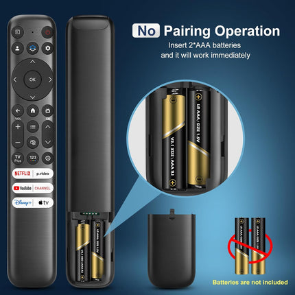 Only for TCL-Google-TV-Remote-Control Replacement,RC813 Compatible with TCL QM8/QM7/Q7/Q6/Q5/S5/S4/S3 4K UHD HDR LED QLED QD-Mini LED Full-HD Smart TVs(Pack of 2)