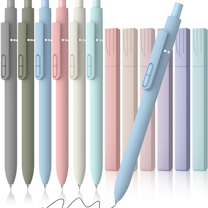 8 Pack Gel Pens, Black Ink Quick-Drying No Smudge with Fidget