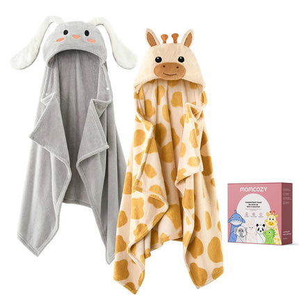 Hooded Baby Towels, 2 Pack with Health Label