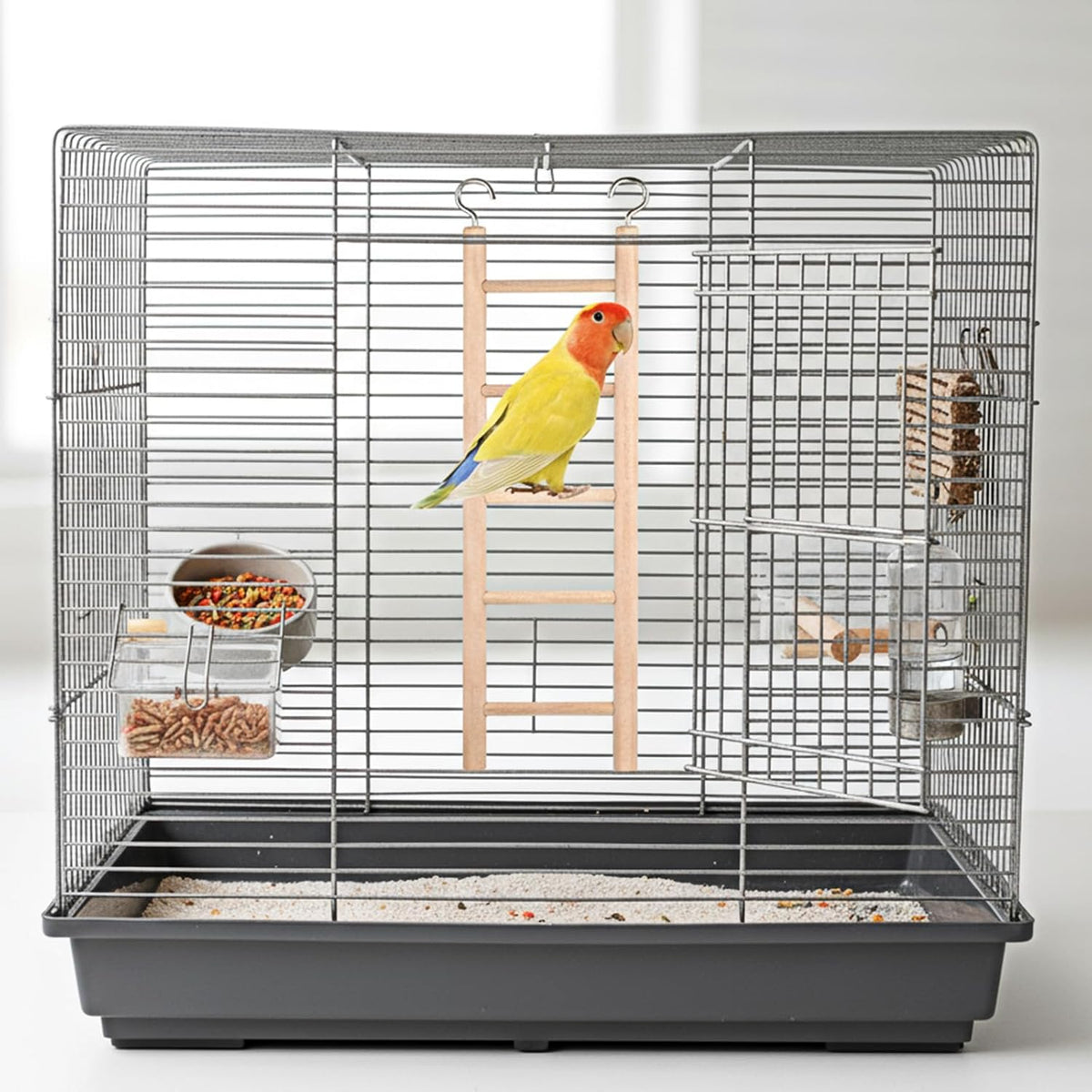 3-Piece Wooden Bird Cage Ladder Set - photo 4