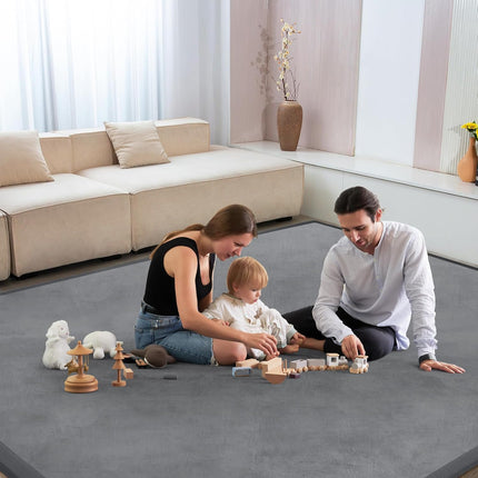 Baby Play Mat for Floor Nursery Rug Muscle Mat Area Rug Playroom Rug 50"x50" Playpen Mat Memory Foam 1.3" Thick Crawling Mat for Babies,Toddlers, Infants, Kids,Grey