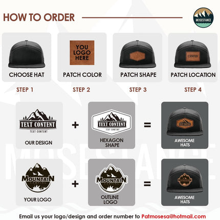 Personalized Custom 168 Style Trucker Leather Patch Hat for Men & Women