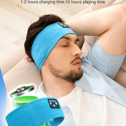 Perytong Sleep Headphones Wireless, Bluetooth Sports Headband Headphones with Ultra-Thin HD Stereo Speakers Perfect for Sleeping,Workout,Jogging,Yoga,Insomnia, Air Travel, Meditation (Azure)