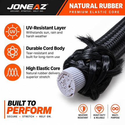 8 Pcs 48" Adjustable Bungee Cords with Hooks, Heavy Duty