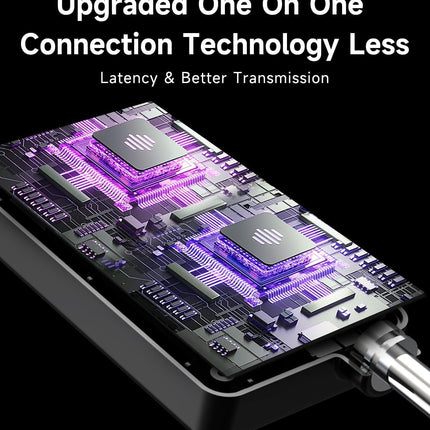 Wireless Microphone, Rechargeable Wireless Microphones with One-to-One Chip Connection and LED Lights, 40H Duration, 200FT Range Receiving, Less Latency Karaoke Microphone for Singing, Speech, Party