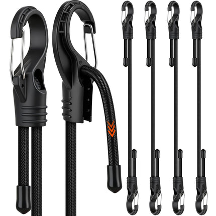 31-Piece Bungee Cords Assortment Jar, Includes 10”,18”,24”,32”,40” Bungee Cords, 6“ Zip Ties, 8”Canopy/Tarp Ball Ties and Crocodile Mouth Tarp Clips