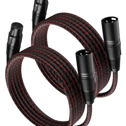 XLR Cables 3ft 2 Pack,Short Microphone Cable OFC Noise Reduction