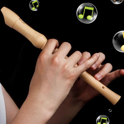 Maple Wooden Soprano Recorder, C Key German Style Fingering 8 Holes 2 Piece School-Approved Musical Instrument Pupil Student Educational (Wood Color)