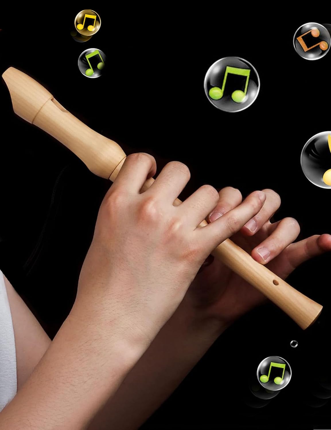 Maple Wooden Soprano Recorder, C Key German Style Fingering 8 Holes 2 Piece School-Approved Musical - photo 2
