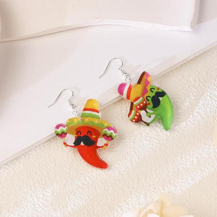 DAYANEY Cinco De Mayo Earrings For Women, Acrylic Dangle Earrings As Fiesta Party Accessories Cute Earrings As Mexican Gifts For Girls Fiesta Earrings As Mexico Holiday Jewelry