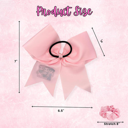 K-Pop Inspired Large Hair Bow with Matching Scrunchie – Purple Bow Gift Set for Girls – Cute Cheer Hair Accessory for Birthdays, Dance, School & Everyday Hairstyles (White)