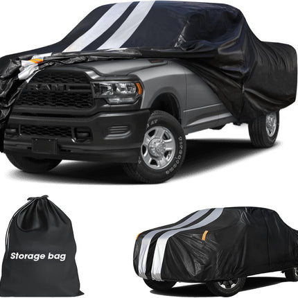 Ram 2500/3500 Truck Cover Custom Fit 2019-2026 Crew/Mega Cab Short Bed(6.4') with Door Zipper, 10 Layers Outdoor Heavy Pickup Truck Cover Waterproof All Weather, Wind Dust Sun Protector.