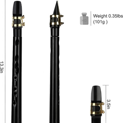 Portable Pocket Saxophone - 8-Hole Mini Soprano/Alto Clarinet-like Reed Instrument, Compact Resin Saxophone for Beginners & Travel, White Pocket Saxie with Golden-Style Ligature-like Mechanism