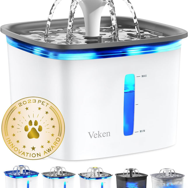 Innovation Award Winner 95oz/2.8L Pet Fountain, Automatic Cat Water Fountain Dog Water Dispenser with Replacement