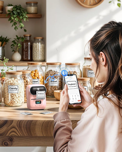 Label Printer - Thermal Label Printer Barcode Label Maker Mini Bluetooth Sticker Printer for Small - photo 2