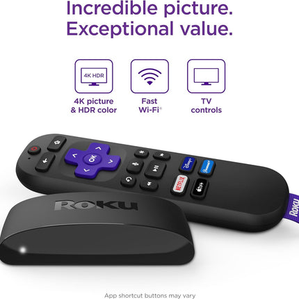 Roku Express 4K+ | Roku Streaming Device 4K/HDR with Voice Remote, Free & Live TV
