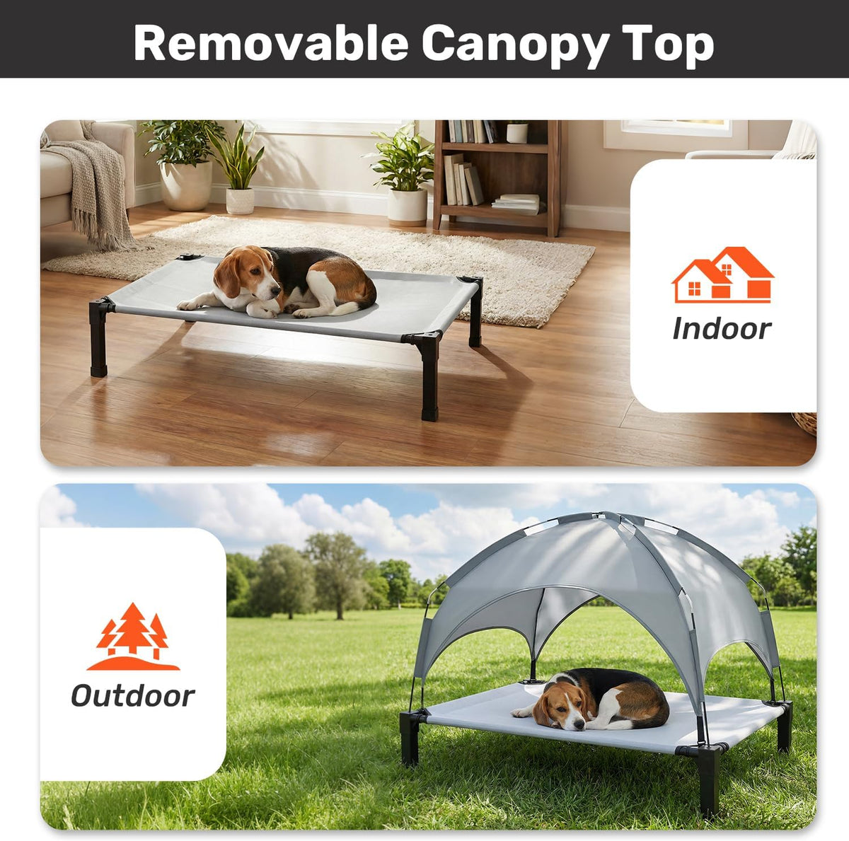 Elevated Dog Bed with Removable Canopy, 42 in - photo 4
