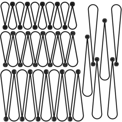 50 Pcs Ball Bungee Cords 6 inch Black Heavy Duty Outdoor for Tarp Tie Downs