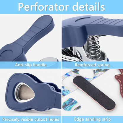 Guitar Pick Punch Kit – Bass Guitar Picks Puncher With 15 Variety Pick Strips Medium Guitar Pick Maker - photo 4