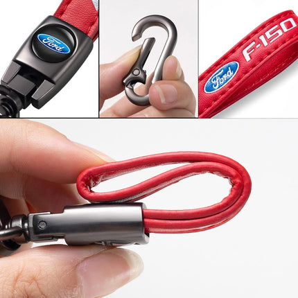 Genuine Leather Car Key Chain Keyring Keychain Accessories Family Present Black