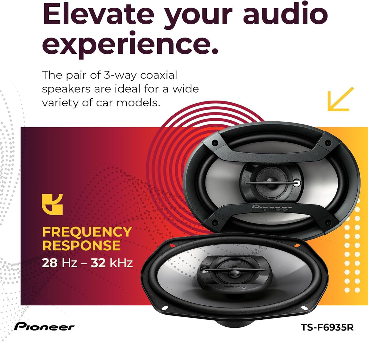 3-Way Coaxial Car Audio Speakers - 6" x 9" Passive Car Speakers (Pair), 230 W Max Power, Black and Silver - photo 5