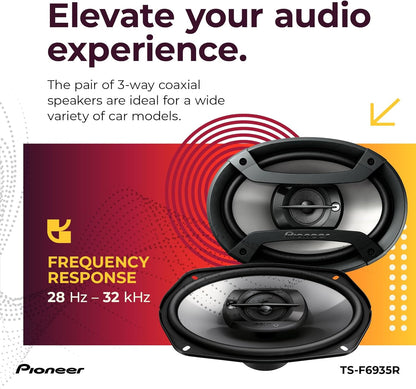 3-Way Coaxial Car Audio Speakers - 6" x 9" Passive Car Speakers (Pair), 230 W Max Power, Black and Silver - photo 5