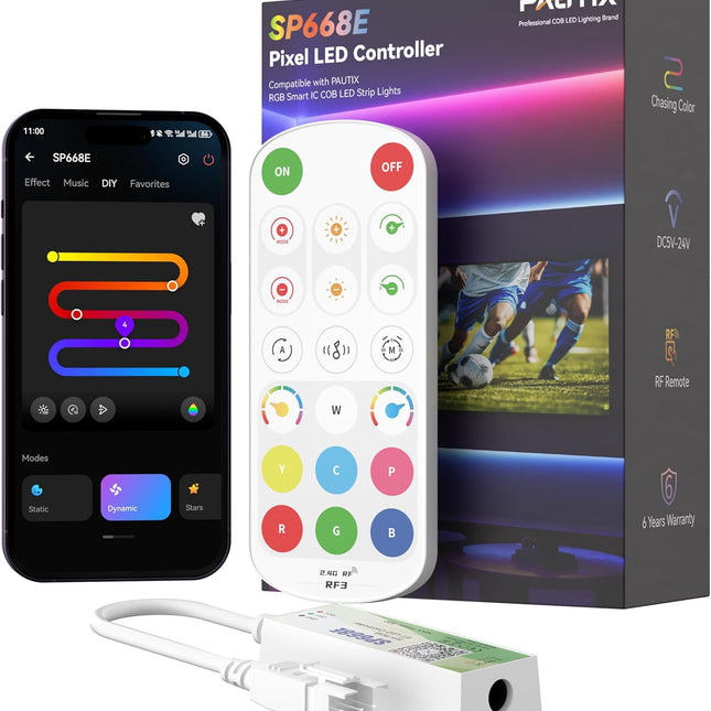 Bluetooth Music Pixel Smart LED Controller,for WS2811 WS2812 SM16703 Addressable Dream Color LED Strip Pixels Light