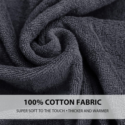Men's Bathrobes with Hood, 100% Cotton Terry Bath Robe, Soft Long Shower Towel Robe for Men with Pockets