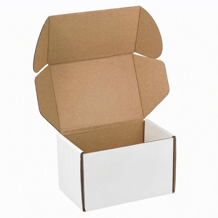 12"x9"x3" Shipping Boxes Set of 5, White Corrugated Cardboard Box Literature Mailer