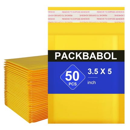 Kraft Bubble Mailers 8.5x11 Inch 50 Pcs,Small Self-Sealing Mail Shipping Bags,Yellow Padded Envelopes #2