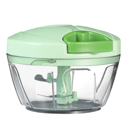 Manual Food Processor Vegetable Chopper, Portable Hand Pull String Garlic Mincer Onion Cutter for Veggies, Ginger, Fruits, Nuts, Herbs, etc., 500ml, Grey