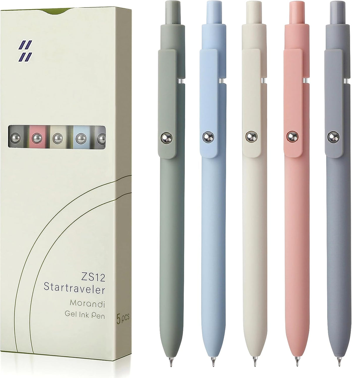5pcs Gel Pens Quick Dry Ink Pens Fine Point Premium Retractable