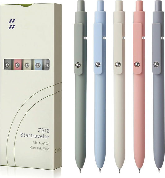 5pcs Gel Pens Quick Dry Ink Pens Fine Point Premium Retractable