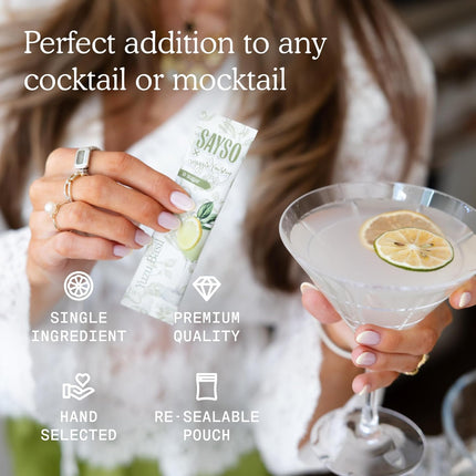SAYSO x Maggie Awbrey Yuzu Basil Cocktail Sticks | Craft Cocktail or Mocktail in 1 Min, Just Add Water + Spirits (0g Sugar, 10 Calories, Vegan, Gluten-Free, Kosher, Non-GMO), 8 Single-Serve Mixers