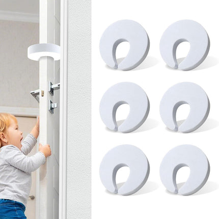 6 Pcs Premium Door Pinch Guard, Door Finger Pinch Guard for Kids Room, Foam Door Stopper for Single Area Use, Child Safety Finger Protection, Reusable & Wall-Friendly, White/Black
