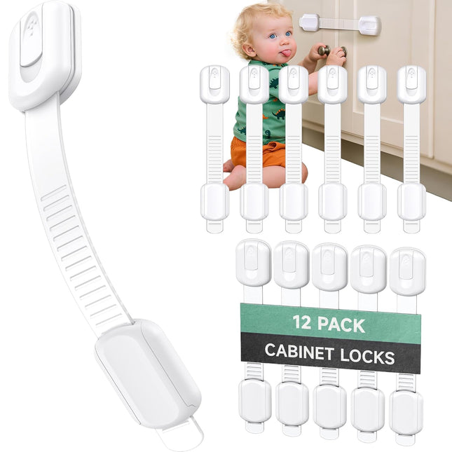 12 Pack Cabinet Locks Baby Proofing Heavy Duty