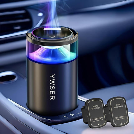 Smart Car Air Freshener, Car Air Freshener Diffuser with Starry Sky Projection and 50ml Perfume, Auto On/Off Intelligent, 3 Mode Adjustable Rechargeable Aroma Diffuser (Freesia)