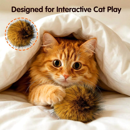 Cat Toy Faux Rabbit Fur Ball,2026 New Soft Rabbit Fur Catnip Balls,Fluffy Catnip Toy for Indoor Cats,Washable & Fun to Chase for Exercise and Bonding (Ball/3pcs)